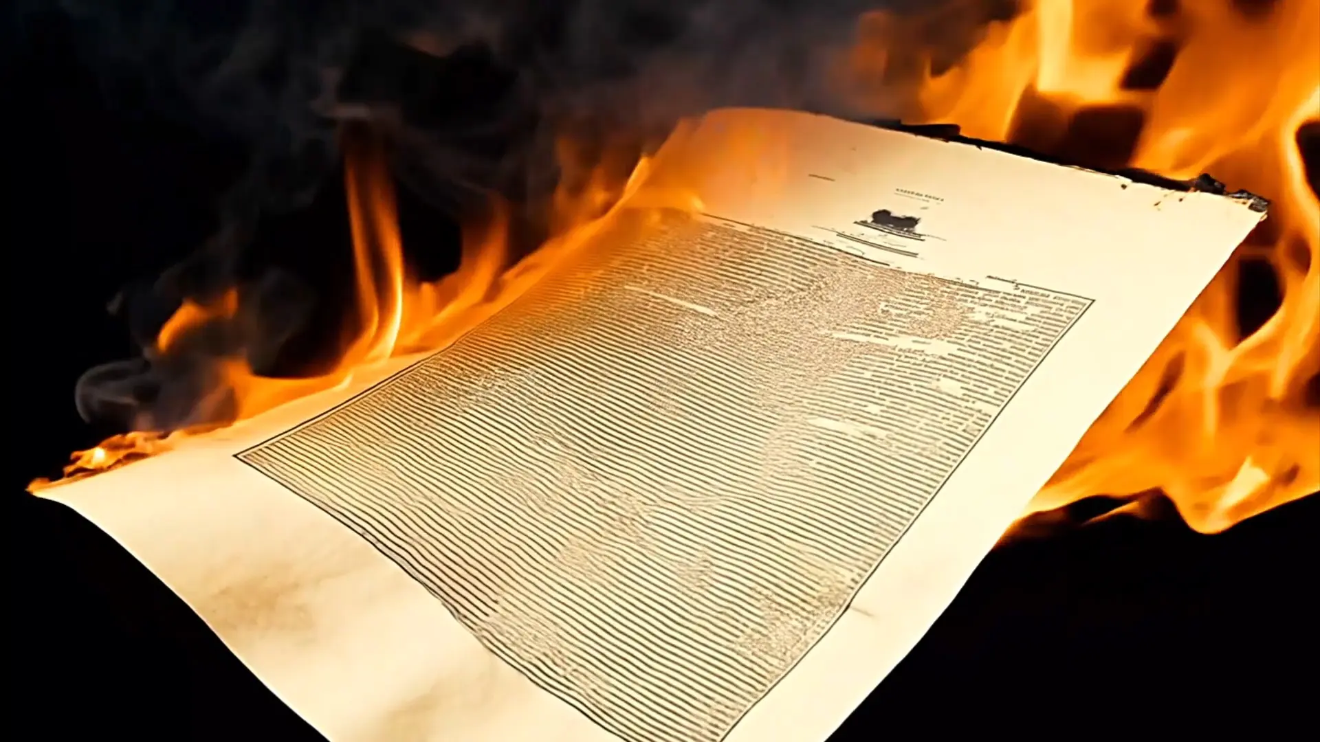 Paper Sheet Burning in Flames Background for Title Intros